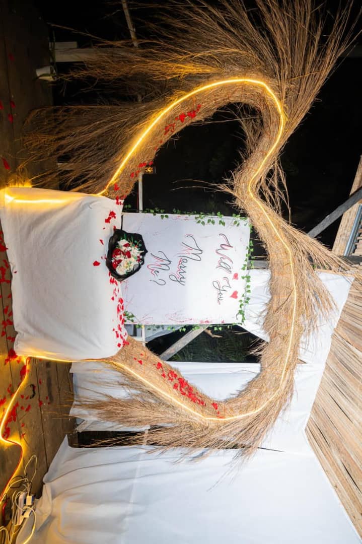 Private candlelit dinner setup